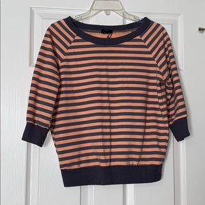Peach and gray light sweater with open back